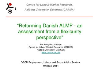 &quot;Reforming Danish ALMP - an assessment from a flexicurity perspective&quot;