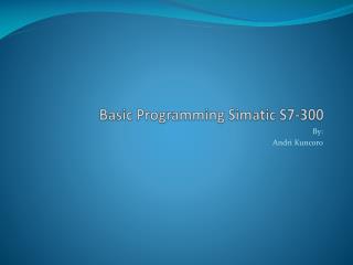 Basic Programming Simatic S7-300