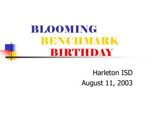 BLOOMING BENCHMARK BIRTHDAY