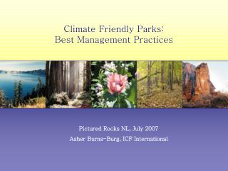 Climate Friendly Parks: Best Management Practices