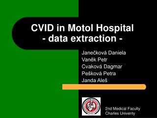 CVID in Motol Hospital - data extraction -