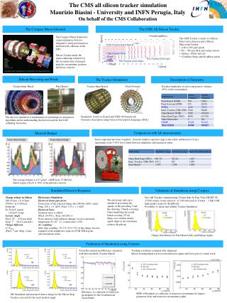 The CMS all silicon tracker simulation Maurizio Biasini - University and INFN Perugia, Italy