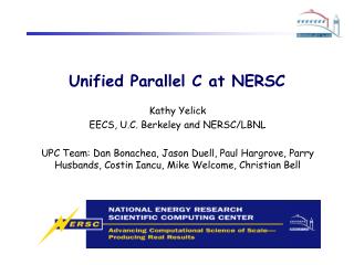 Unified Parallel C at NERSC