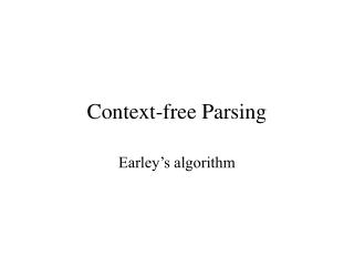 Context-free Parsing