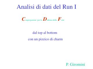 Analisi di dati del Run I