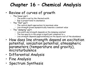 Chapter 16 – Chemical Analysis