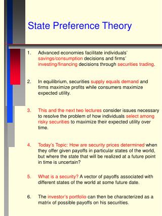 State Preference Theory