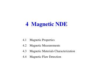 4 Magnetic NDE