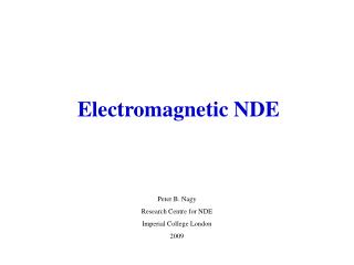 Electromagnetic NDE