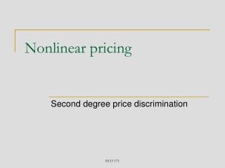Nonlinear pricing