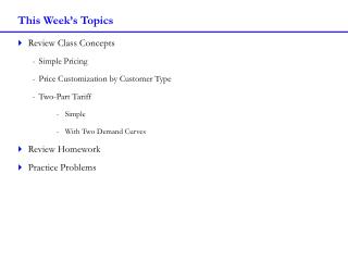 This Week’s Topics