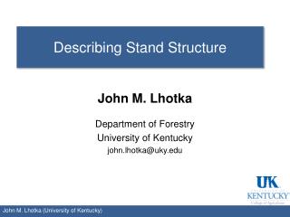 Describing Stand Structure