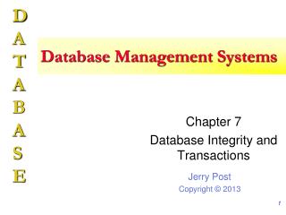 Database Management Systems