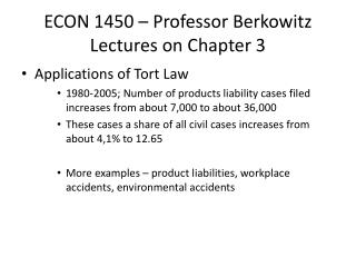 ECON 1450 – Professor Berkowitz Lectures on Chapter 3