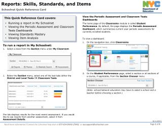 Schoolnet Quick Reference Card