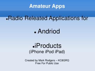 Amateur Apps