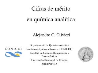 Departamento de Química Analítica Instituto de Química Rosario (CONICET)