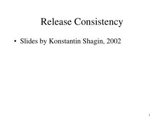 Release Consistency