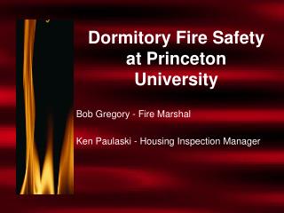 Dormitory Fire Safety at Princeton University