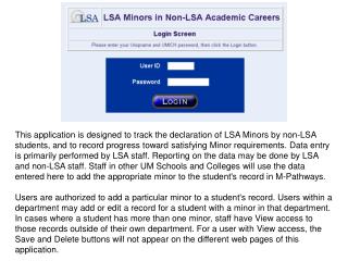 LSA Minors in non-LSA Academic Careers URL: