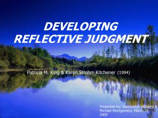 DEVELOPING REFLECTIVE JUDGMENT