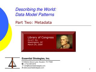 Describing the World: Data Model Patterns