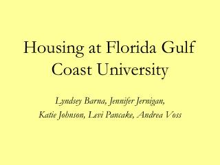 Housing at Florida Gulf Coast University