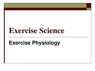 Exercise Science