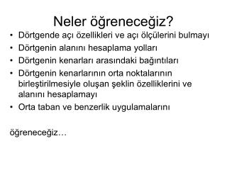 Neler öğreneceğiz?