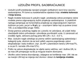 UZDUŽNI PROFIL SAOBRAĆAJNICE