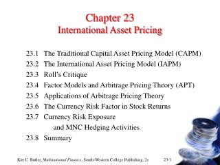 Chapter 23 International Asset Pricing