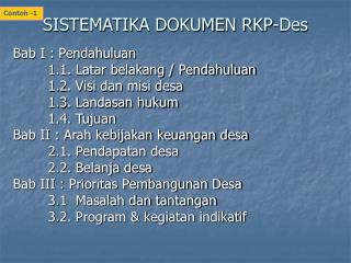 SISTEMATIKA DOKUMEN RKP-Des