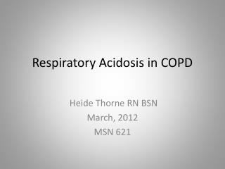 Respiratory Acidosis in COPD