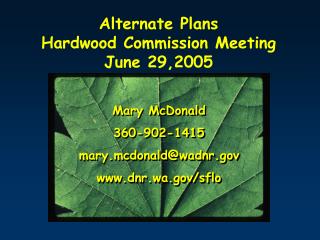 Alternate Plans Hardwood Commission Meeting June 29,2005