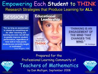 Prepared for the Professional Learning Community of Teachers of Mathematics
