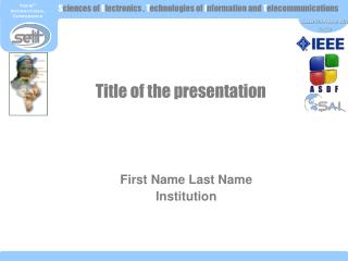 Title  of the presentation