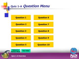 Quiz 1-A Question Menu