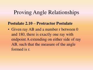 Proving Angle Relationships