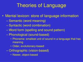 Theories of Language