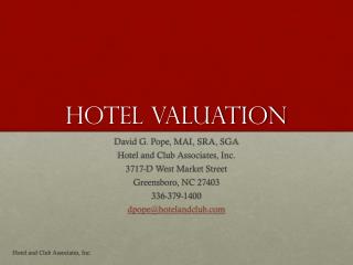 Hotel Valuation