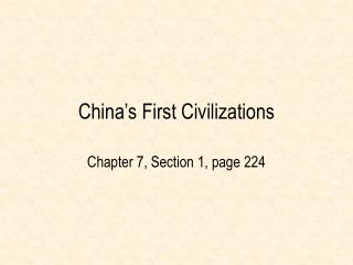 China’s First Civilizations