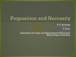 Proposition and Necessity