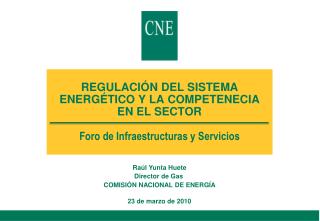 Raúl Yunta Huete Director de Gas COMISIÓN NACIONAL DE ENERGÍA