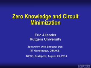 Zero Knowledge and Circuit Minimization