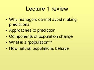 Lecture 1 review