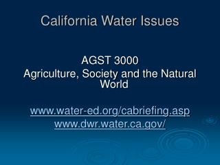 California Water Issues