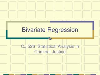 Bivariate Regression