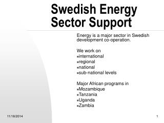 Swedish Energy Sector Support