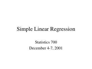 Simple Linear Regression