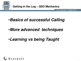 Getting in the Log – QSO Mechanics